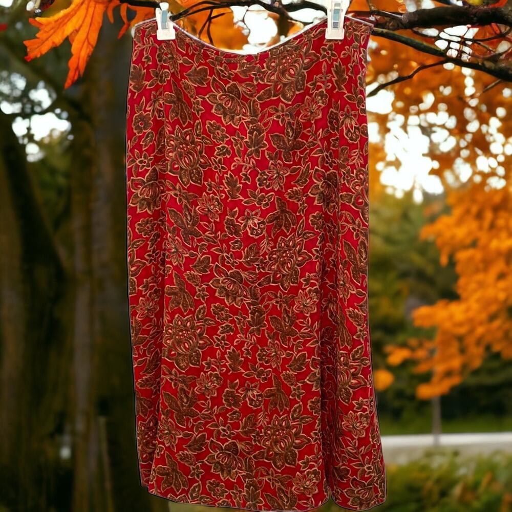 Pendleton Skirt Womens Size 12 Petite long maxi skirt paisley Fall Forest Fairy